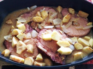 Chuleta ahumada de cerdo con manzanas 2