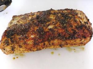 Lomo de cerdo con mostaza y hierbas aromaticas