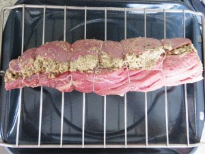 Lomo relleno de hongos