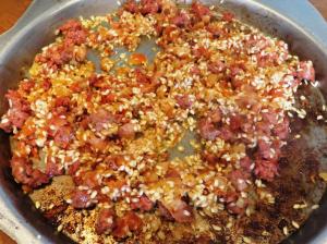 Lentejas rojas con chorizo